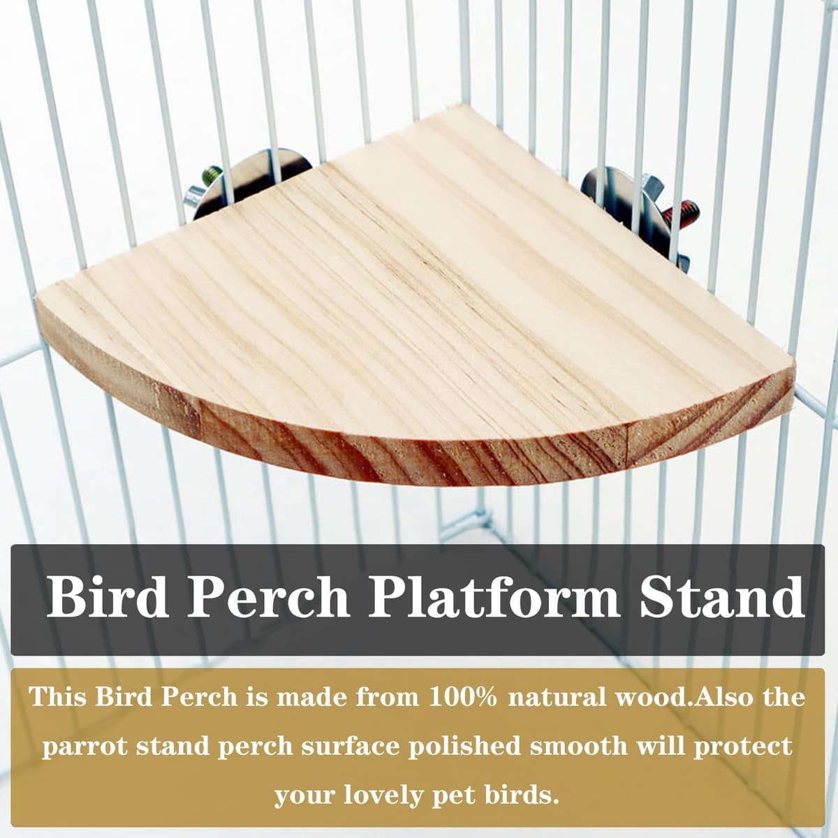 Allazone 5 PCS Natural Wood Stand Bird Perch Stand, Bird Parrot Perch Stand Set, Wooden Parrot Perch Stand Perch Platform Cage Accessories for Parrotlets Cockatiels Budgies Parakeets — view 5