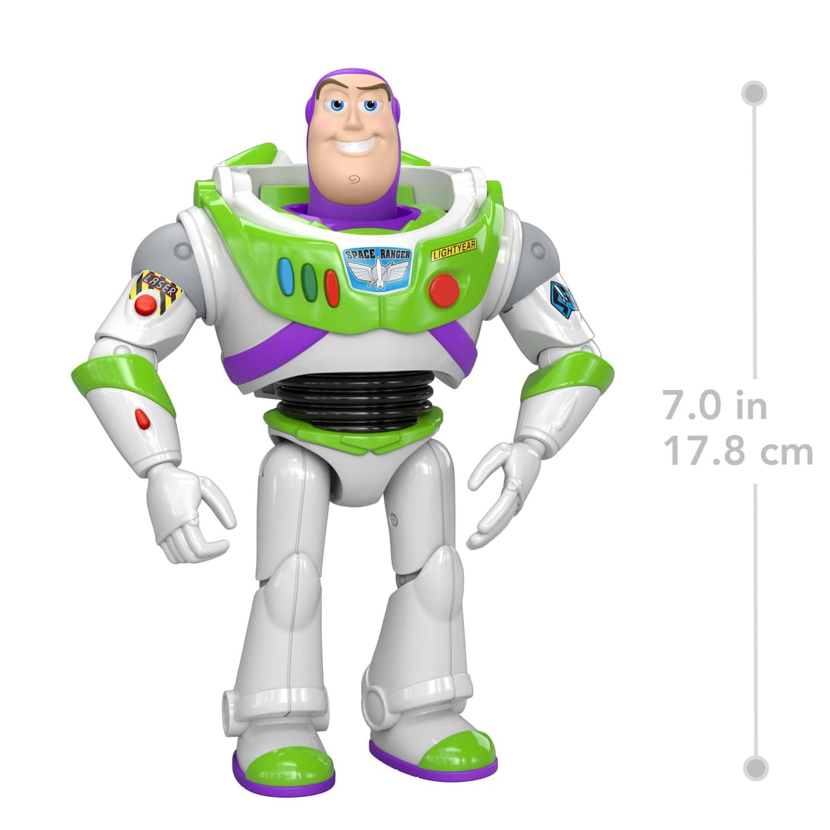 Mattel Disney and Pixar Toy Story Buzz Lightyear Action Figure 7 Inch Tall Space Ranger, 10 Posable Joints, Playscale Movie Accurate — view 3