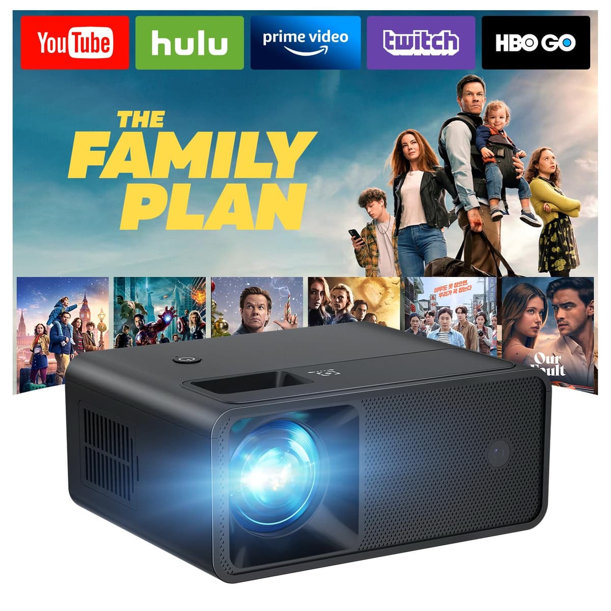 CiBest Mini Projector with WiFi and Bluetooth, Compatible with Netflix/YouTube/PrimeVideo, Electric Focus & Keystone, Short Throw Full HD 1080P Video Projector, Portable Outdoor/Indoor Use — view 8