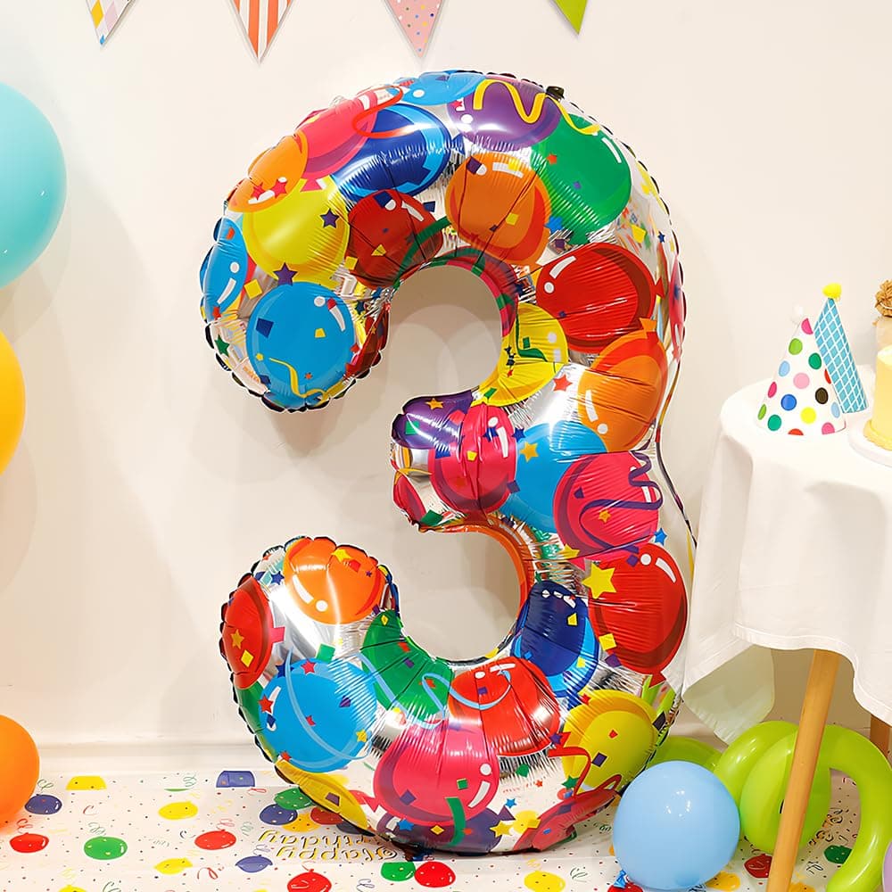 Foil Globo Número 5 Azul 40" (101cm), Inflable Helio o aire, Gigante Numeros 0-9, 10-19, 20-29, 30-100, Grande Globos Decoración para La Boda Aniversario y Cumpleaños Fiestas — view 555