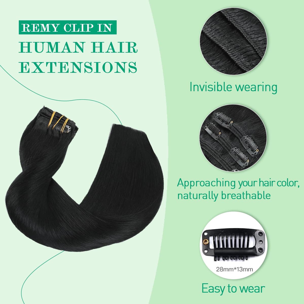 SURNEL Extensiones Clip Pelo Natural 100g 35cm 6 Piezas Castaño Chocolate Extensiones De Clip De Humano Real Extensiones Pelo Natural Remy (C#4-35cm) — view 100