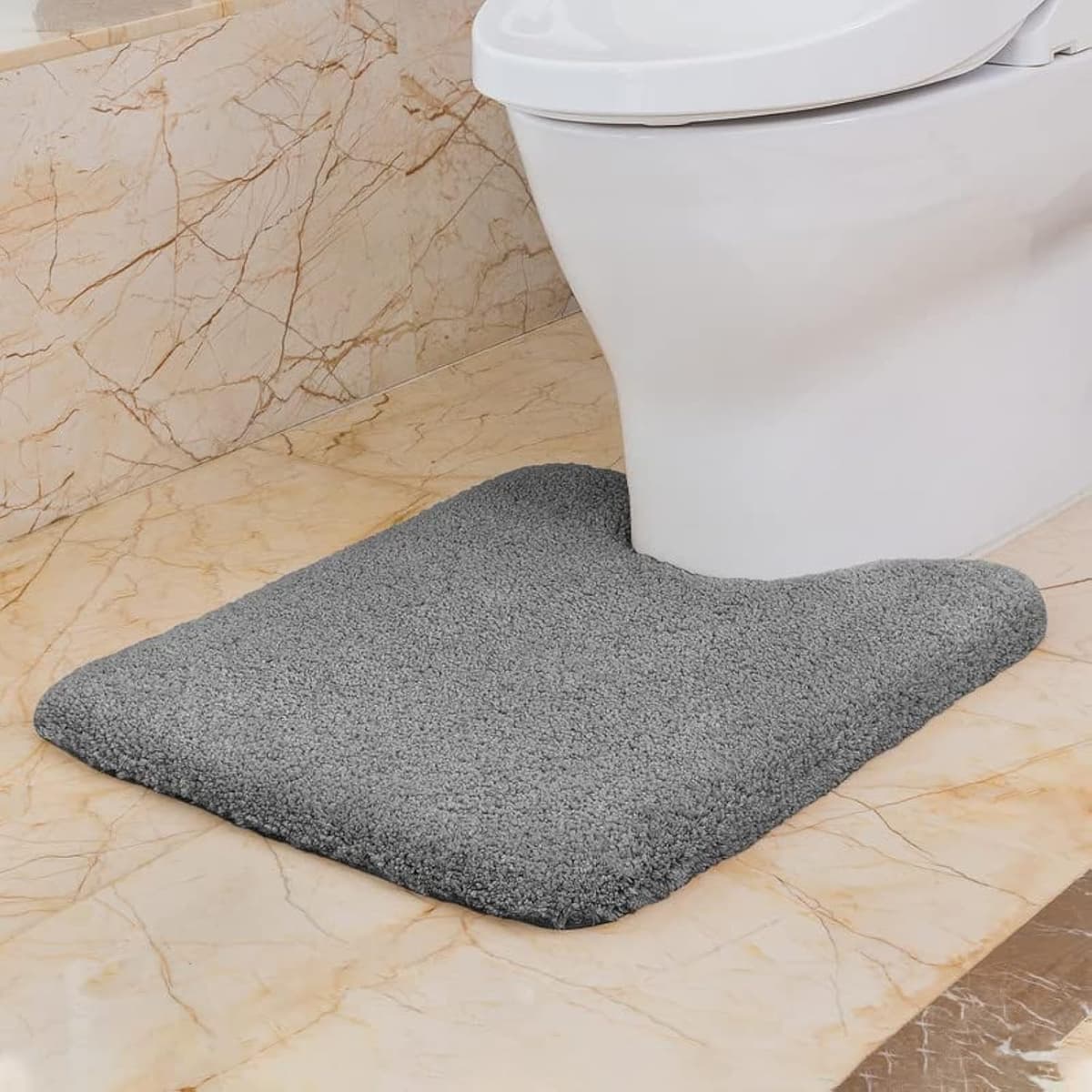 VANZAVANZU Alfombra de Ducha Antideslizante Espesa Absorbente Ultra Suave - Alfombrilla de Baño Mullido Microfibra, Lavable a Máquina - 40 x 60cm (Gris Claro) — view 37