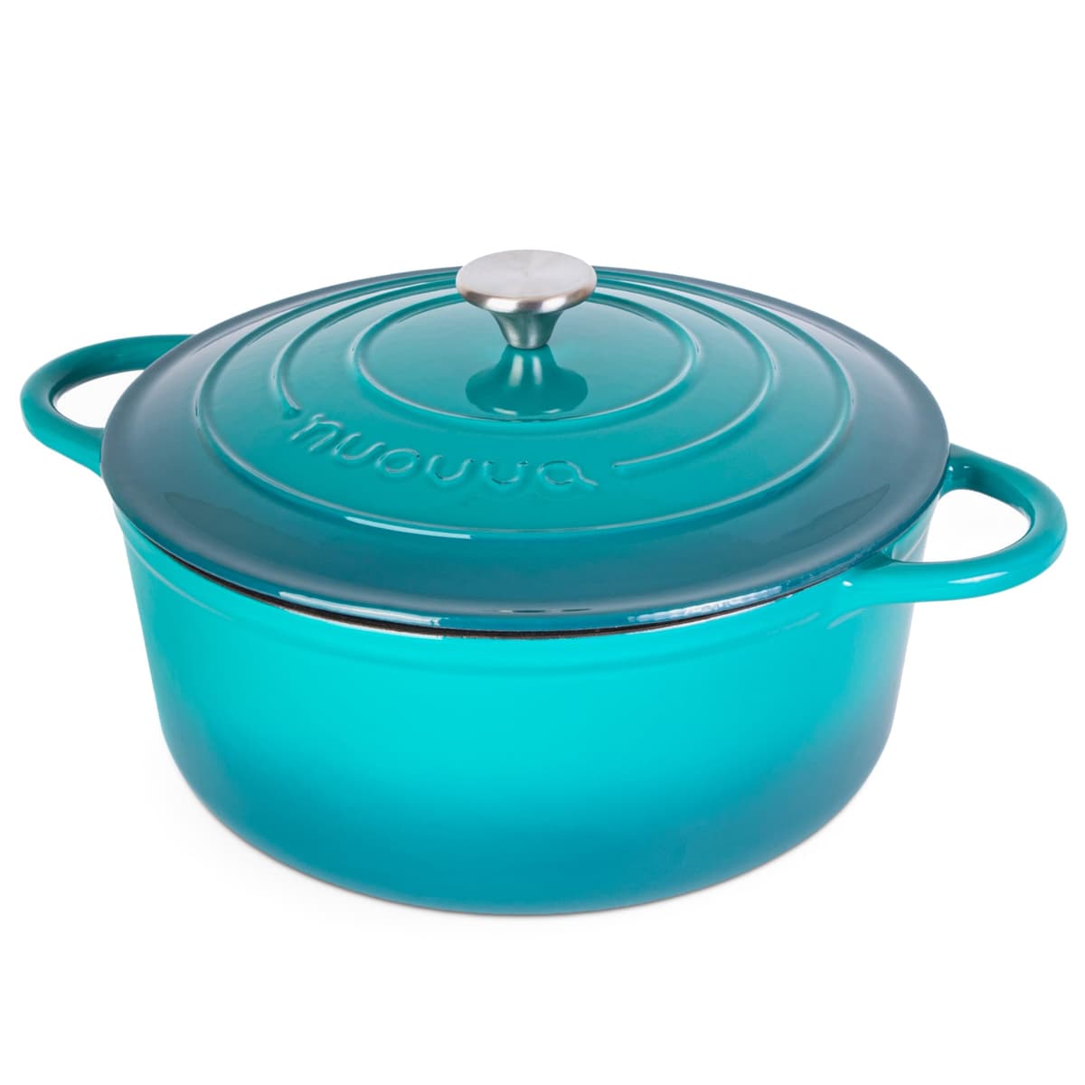 Nuovva Enamelled Cast Iron Dutch Oven Pot with Lid – 5 Quart Casserole Dish – Ceramic Dutch Oven for Bread Baking, Roasting, Braising & Stews – Oven Safe up to 500°F – 24cm Orange — view 57