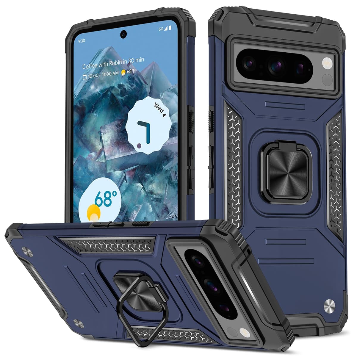 Funda para CMF Phone 2 Pro, Carcasa Antigolpes con Soporte anular metálico, Case Protectora de Grado Militar, Negro — view 310