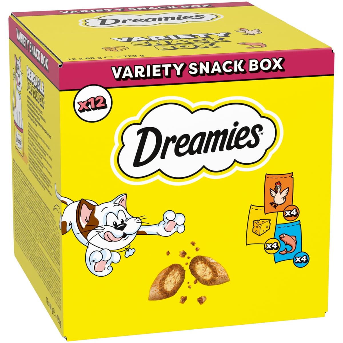 DREAMIES - Cat Treats - 12 x 60g - Multipack Biscuits - Variety Snack Box - 12 Pouches — view 2