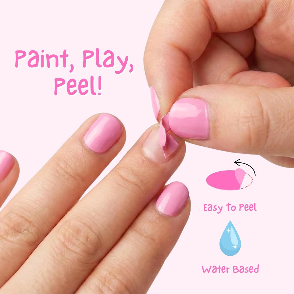 Miss Nella BLUEBERRY SMOOTHIE- Esmalte de uñas especial morada con brillantina para niños, con fórmula despegable, a base de agua y sin olor — view 6