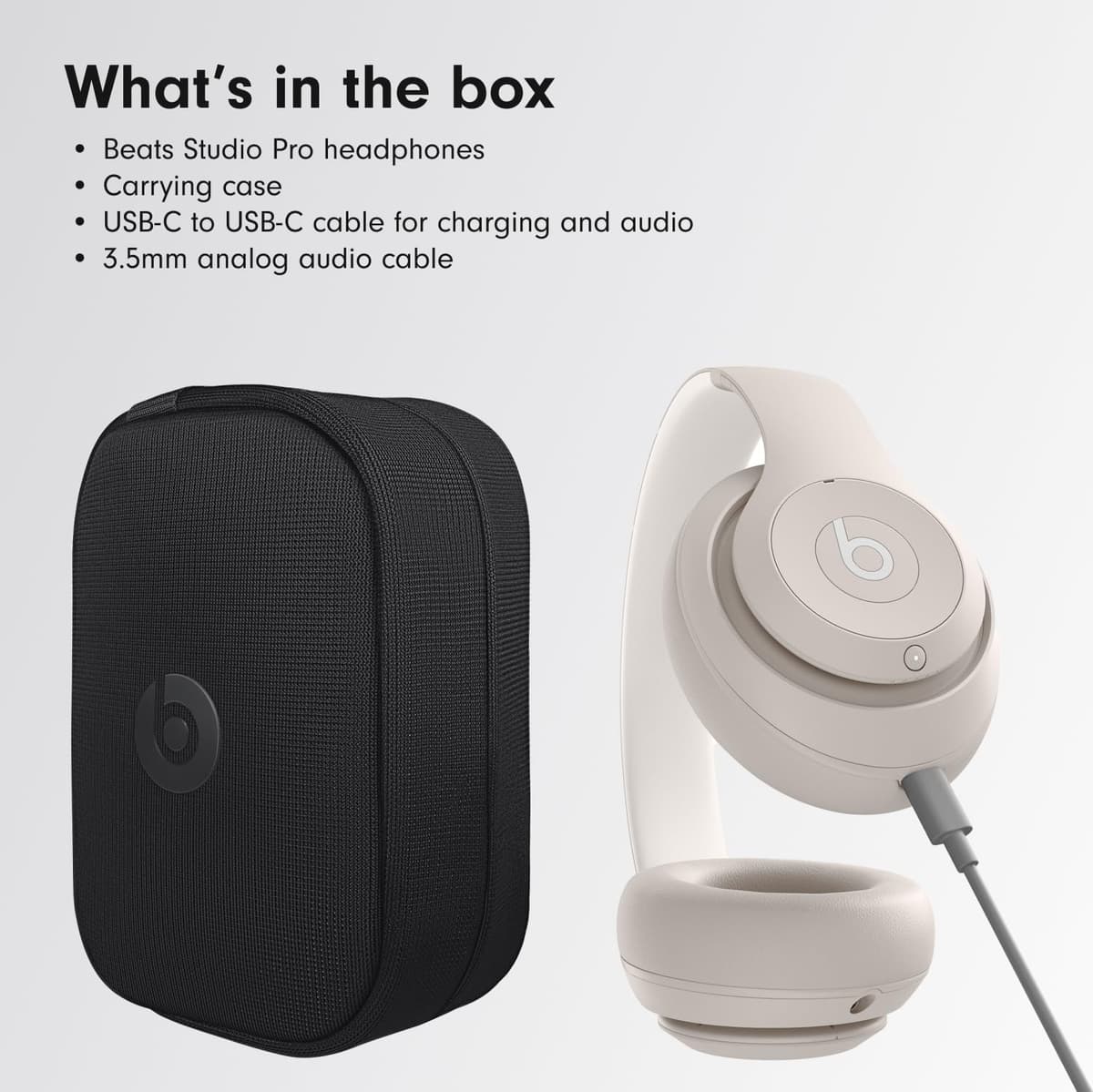 Beats Studio Pro – Wireless Bluetooth Noise Cancelling Headphones – Personalised Spatial Audio, USB-C Lossless Audio, Apple & Android Compatibility, Up to 40 Hours Battery Life – Sandstone — view 7