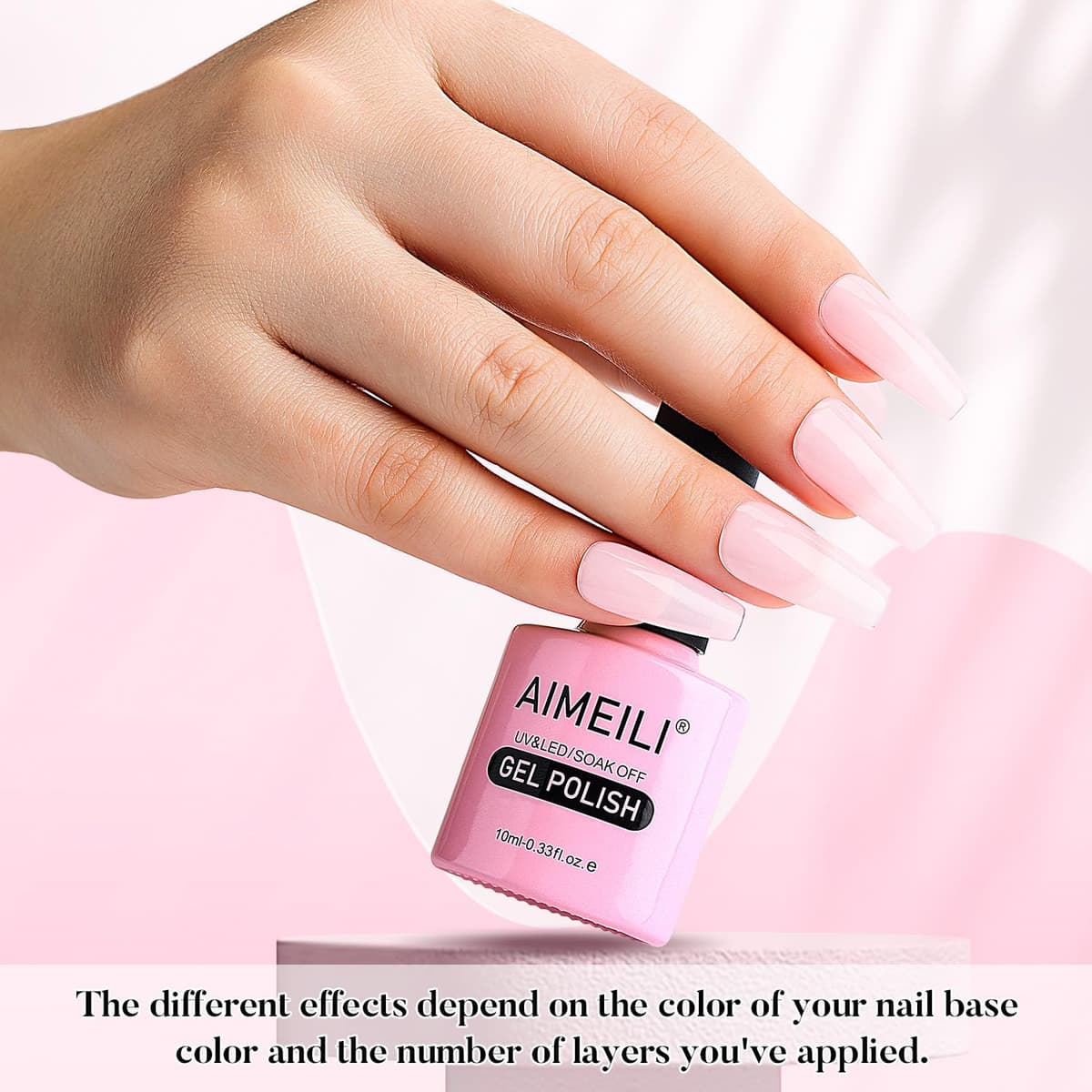 AIMEILI Esmaltes Semipermanentes de Uñas en Gel UV LED Gel de uñas Soak Off Transparente - Rose Nude (022) 10ml — view 2