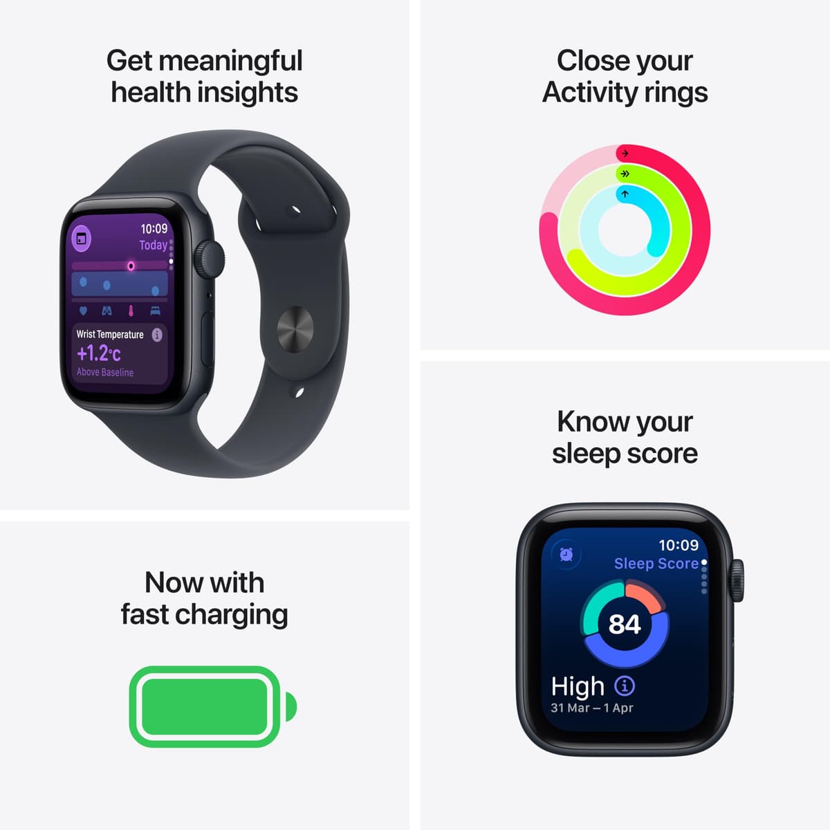 Apple Watch SE 3 GPS 40mm Smartwatch with Starlight Aluminium Case with Starlight Sport Band S/M. Fitness and Sleep Trackers, Heart Rate Monitor, Always-On Display, Water Resistant — view 2
