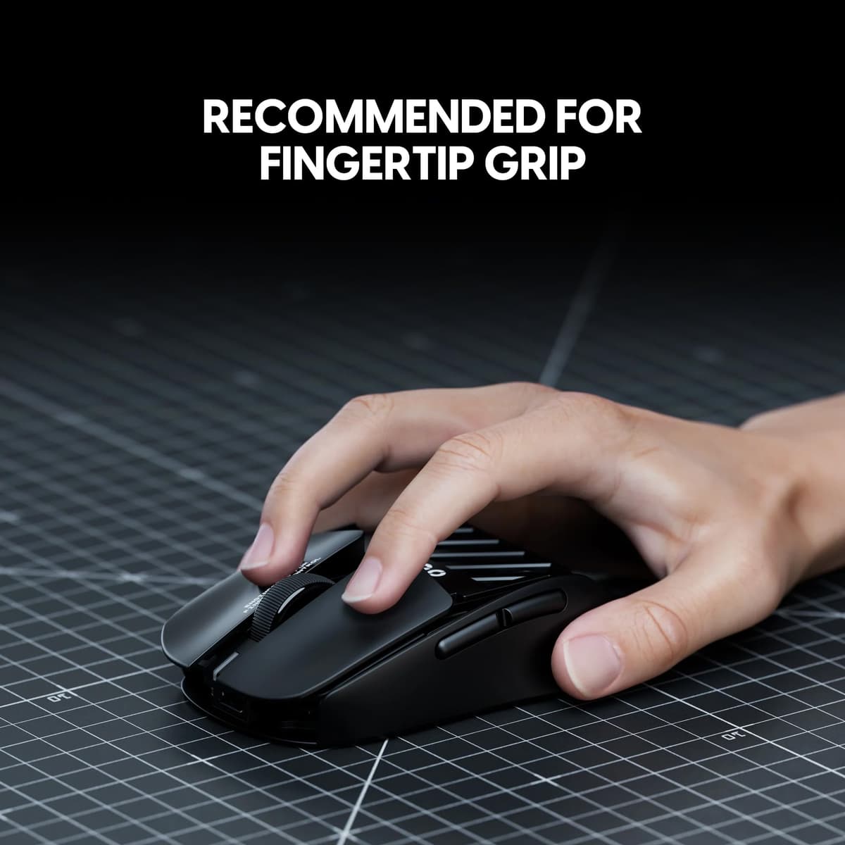 Pulsar Gaming Gears LAB X2F Wireless Fingertip Gaming Mouse, Ultra Lightweight 1.34 oz (38 g), HUANO Blue Pink Dot Switches, 32,000 DPI, 750 IPS, XS-1 Sensor, 8K Compatible (Black) — view 3