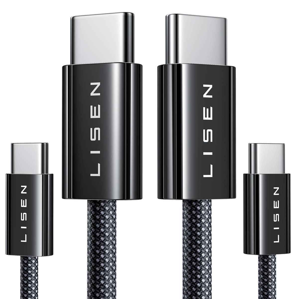 LISEN 240W USB C to USB C Cable [2-Pack 2m] USB C Charger Cable, Nylon Type C Charger Cable Fast Charging for iPhone 17 16 15 Pro Max, MacBook Pro/Air, iPad Pro, Samsung Galaxy S25 S24, Switch 2 — view 10