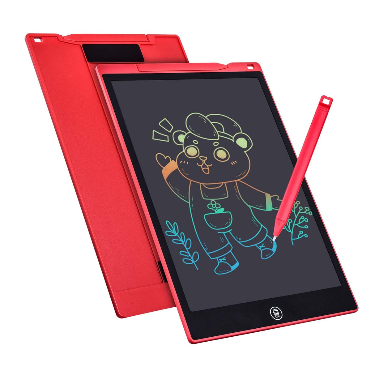 Tableta de Escritura Color LCD 12 Pulgadas, Tablet Escritura Pantalla Colorido Infantil, Tableta Grafica Dibujo Niños Adecuada para el Hogar, Escuela, Oficina, Cuaderno de Notas con Fundas (Pink) — view 7