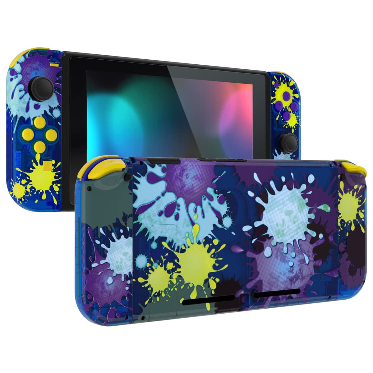 eXtremeRate Back Plate for Nintendo Switch Console, NS Joy con Handheld Controller Housing with Full Set Buttons, DIY Replacement Shell for Nintendo Switch - Chrome Gold — view 16