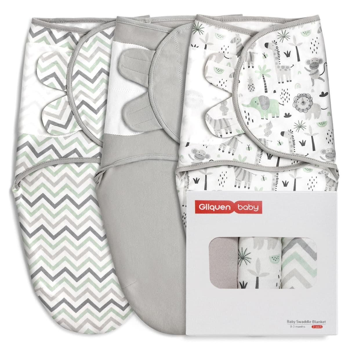 GLLQUEN BABY 3-Pack Organic Baby Swaddle Sleep Sacks for Newborn - Baby Swaddles 0-3 Months, Swaddle Sack, Rainbow & Sun, Blanket Wrap (Small/Medium) — view 15