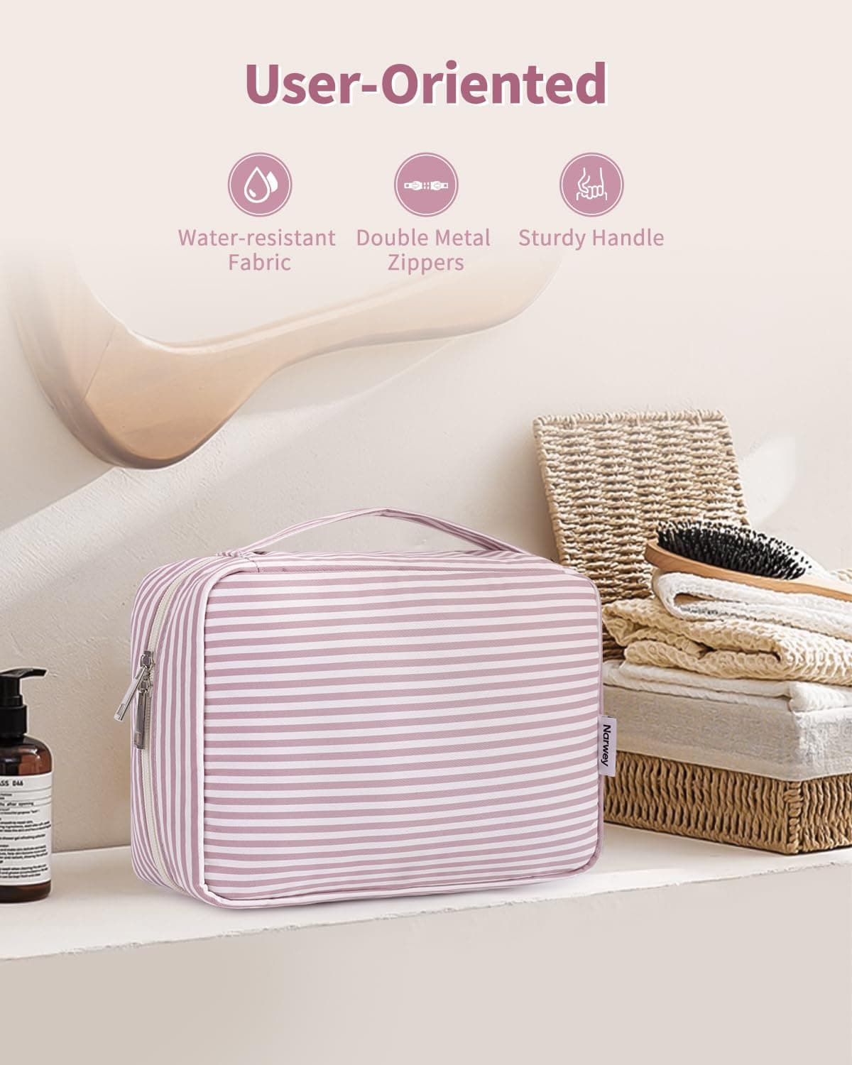 Narwey Travel Hanging Toiletry Wash Bag Toiletry Bags for Women Toiletries Bag Washbag Makeup Cosmetic Organizer for Travel Essentials Accessories — view 6