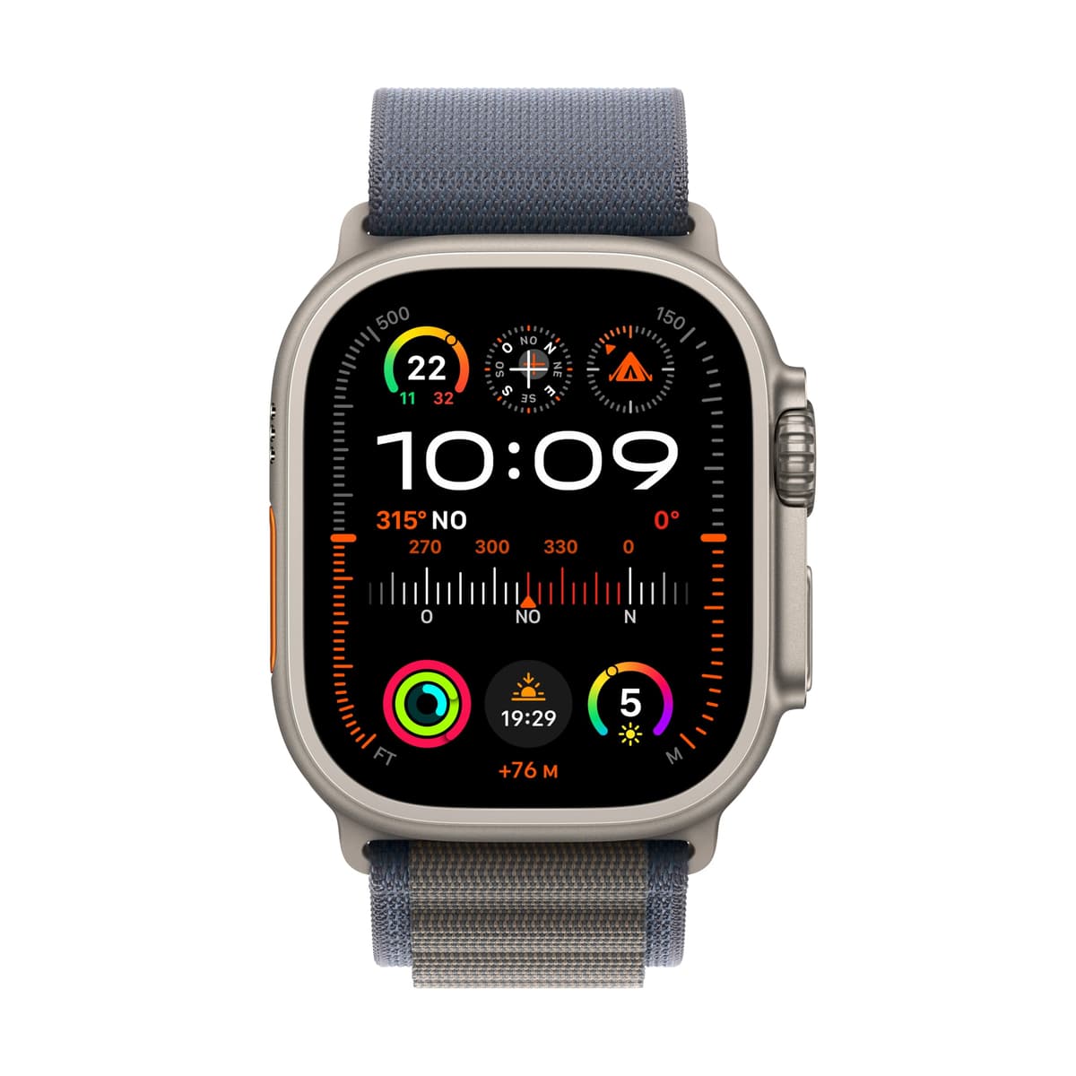 Apple Watch Ultra 2 [GPS + Cellular] Smartwatch con Caja de Titanio Resistente de 49 mm y Correa Loop Alpine Azul - Talla M. Monitor de entreno, GPS de Alta precisión, botón Acción, Neutro en Carbono — view 2