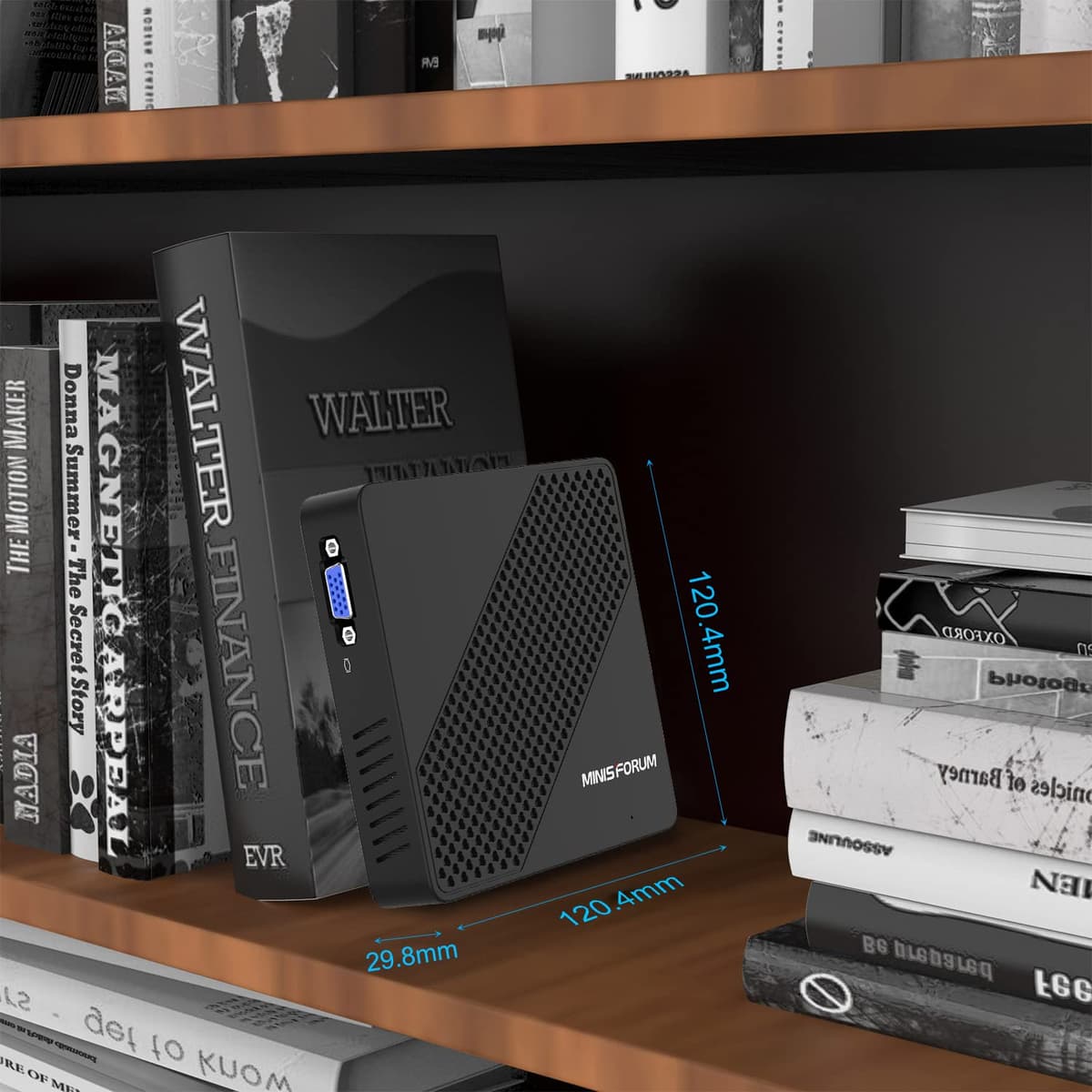 MINISFORUM Mini PC Fanless 4GB DDR4/64GB eMMC Procesador Intel Celoren N4020 Mini computadora de Escritorio,Puerto HDMI y VGA,WiFi de Doble Banda 2.4+5.0G,BT,USB 3.0 * 3 — view 4