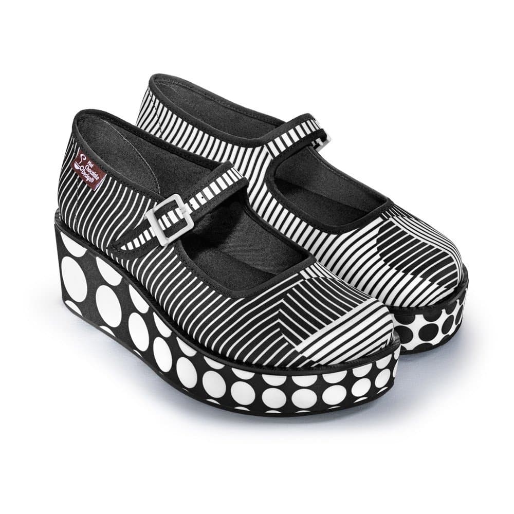 Hot Chocolate Design Chocolaticas Funky Canvas Women's Mary Jane Flat Shoes — view 90