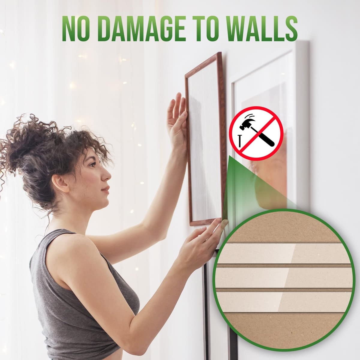 Euqvunn Cinta Doble Cara Extra Fuerte, Removible y Lavable, Cinta Adhesiva Nano Transparente, para Pósters/Colgar en la Pared/Alfombras, 2 Rollos (3,0 M × 2,0 cm × 1 mm) — view 5