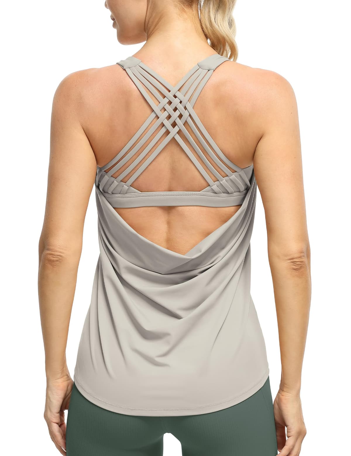 icyzone Camisetas de Yoga para Mujer con Brasier Integrado para Entrenamiento, Gimnasio, Chaleco Deportivo — view 20