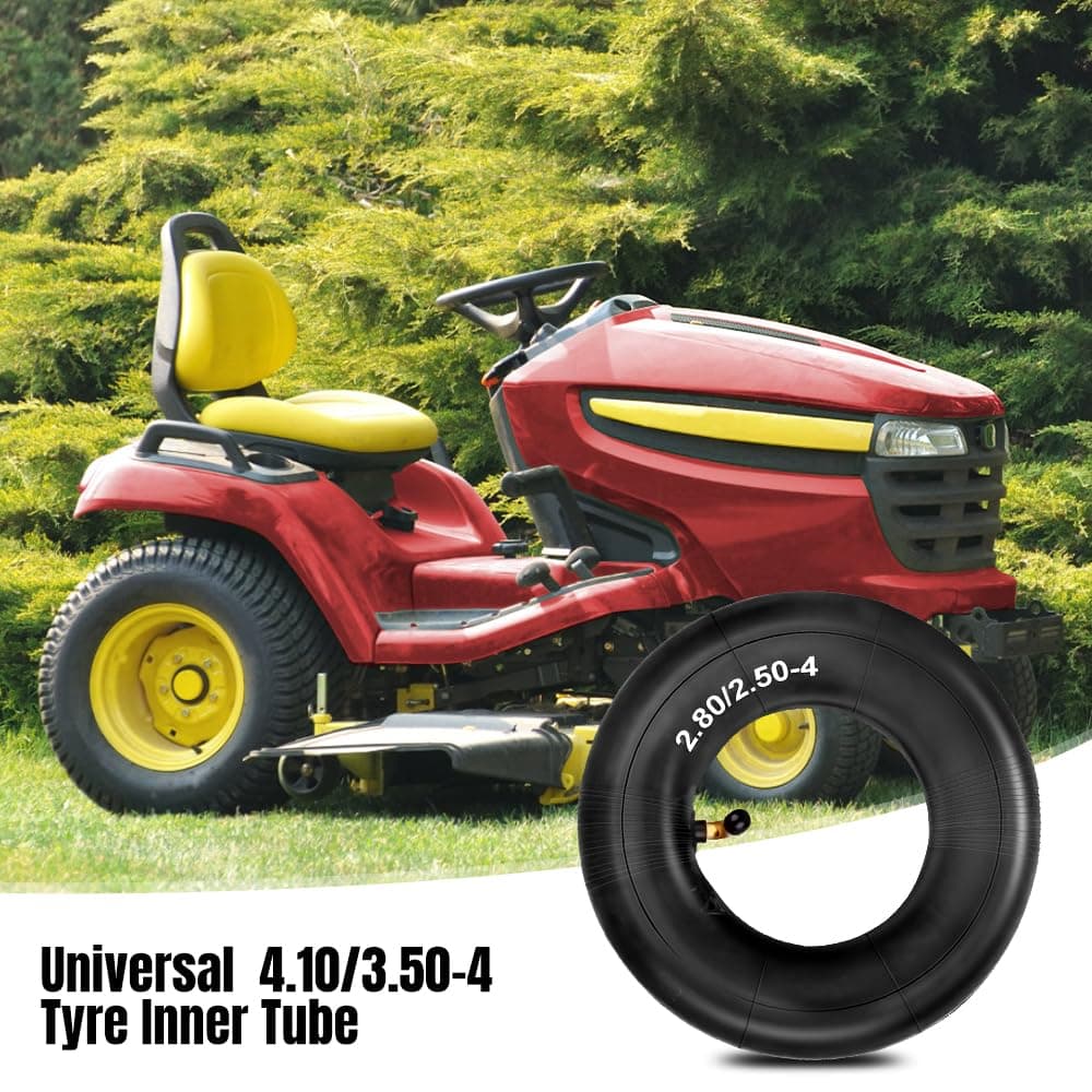 2 Pack Inner Tube, Heavy Duty 2.80/2.50-4 inch Lawn Mowers Tube Tyre with Bent Valve Shaft TR87 Wheelbarrow Hose Inner Tube for Lawnmowers Wheelbarrows Garden Trailers Go Karts — view 2