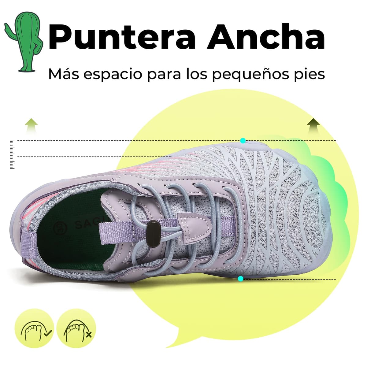 SAGUARO Zapatos descalzos para niños, de secado rápido, transpirables, con puntera ancha, talla 25-35 — view 4