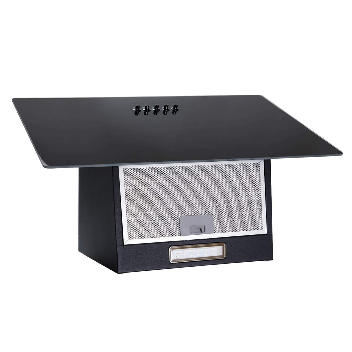 SIA AH70BL 70cm Black Angled Glass Chimney Kitchen Cooker Hood Fan & Filter — view 3