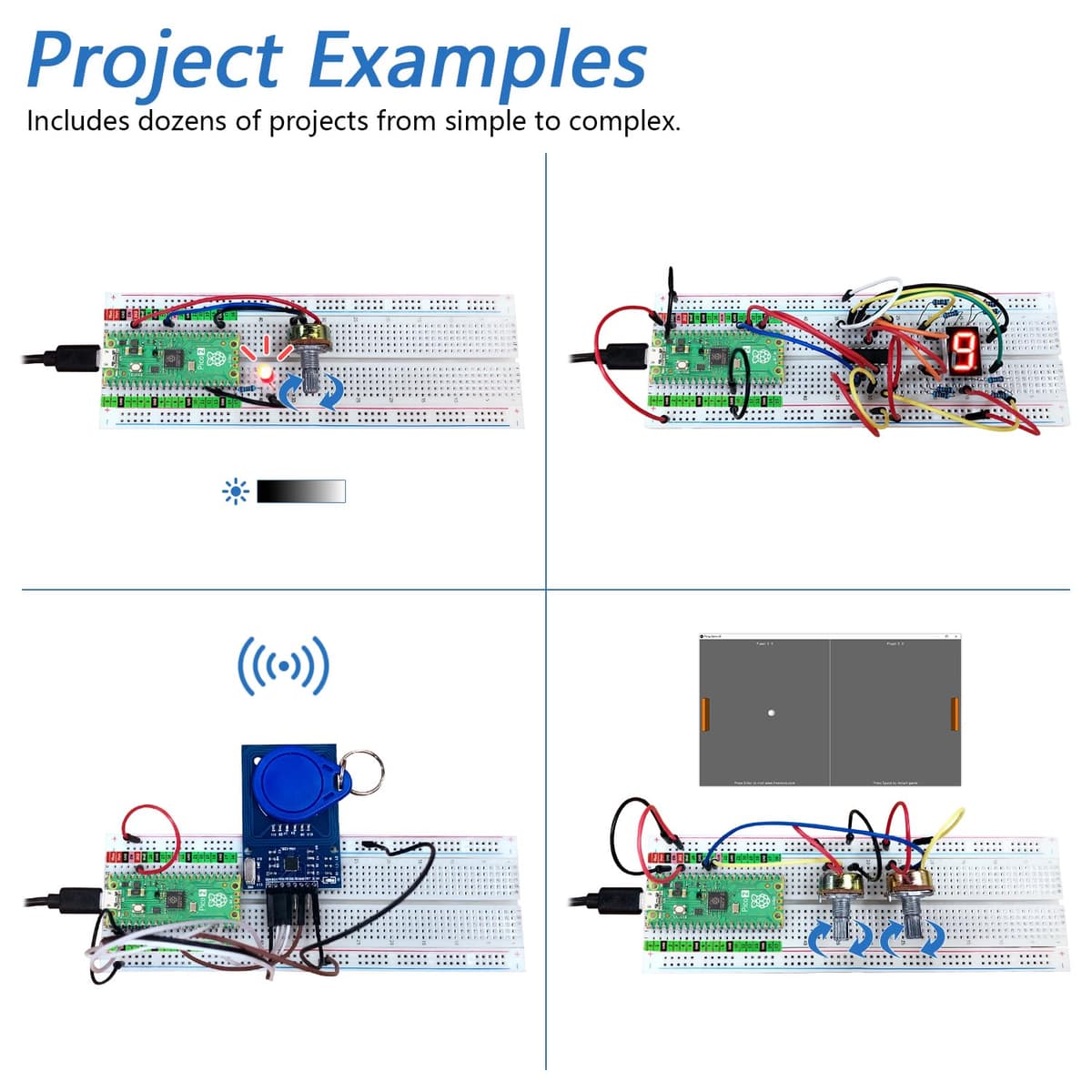 Freenove Ultimate Starter Kit for Raspberry Pi Pico 2 (Included), Dual Arm Cortex-M33 and Dual Hazard3 RISC-V Microcontroller, 767-Page Detailed Tutorial, 224 Items, 119 Projects, Python C Java Code — view 4