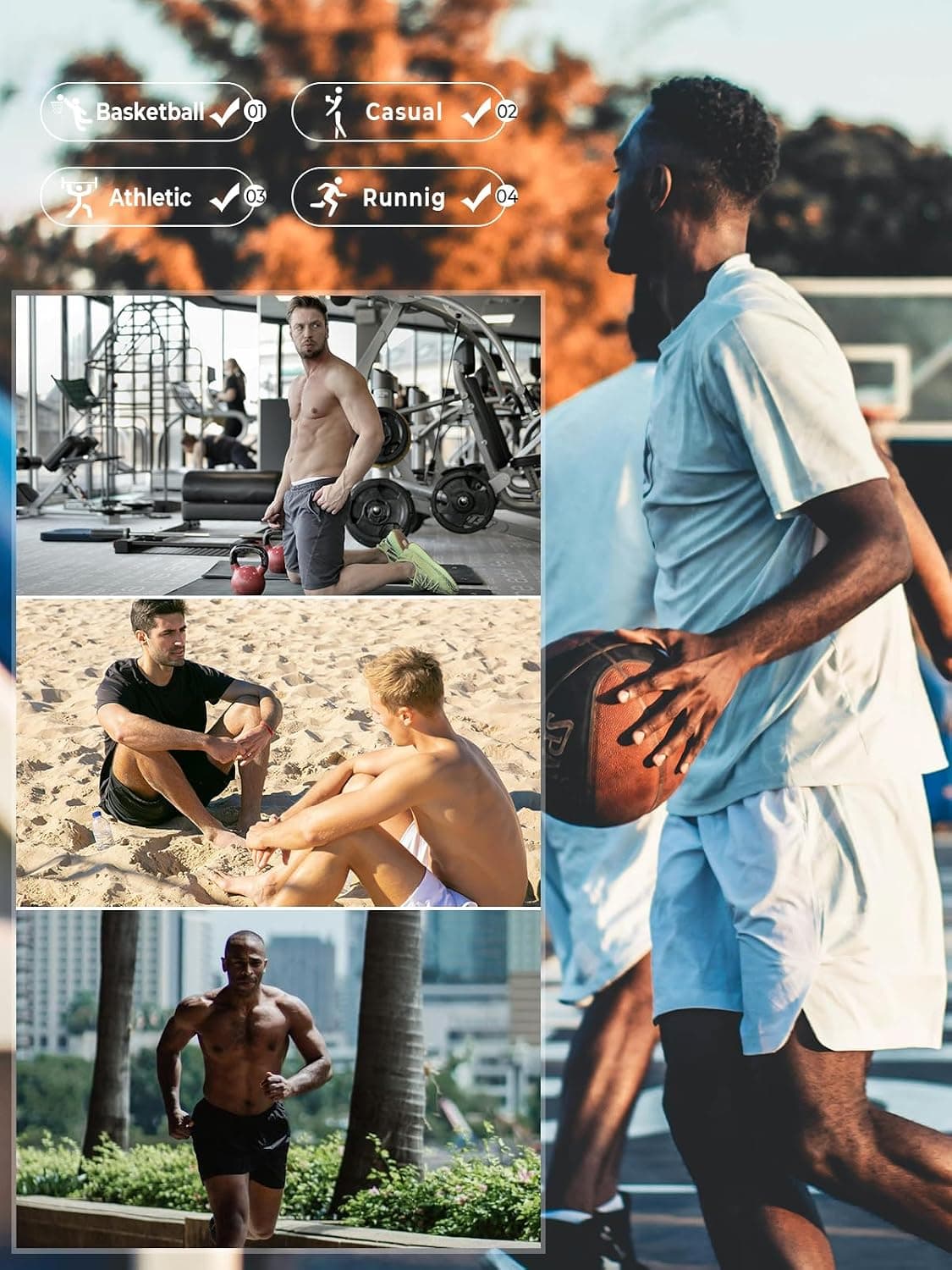 NORTHYARD Men's Athletic Running Shorts Gym Workout Shorts 7"/ 9"/ 5" Quick Dry Lightweight Sports Basketball Exercise Tennis 7 inch X-Small Black — view 5