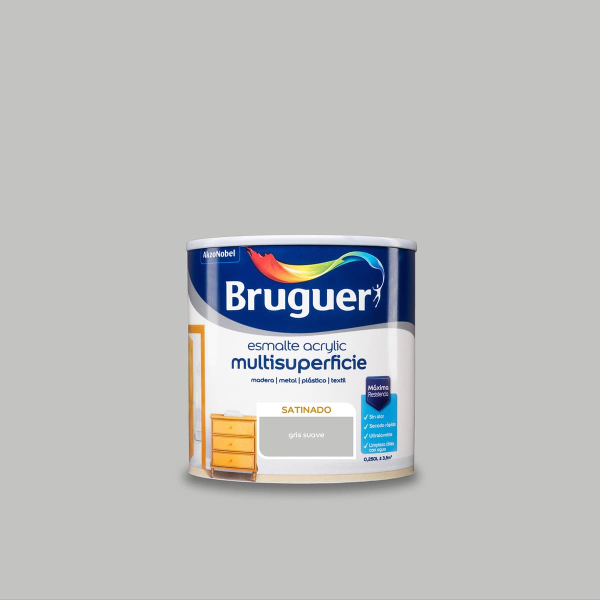Bruguer Acrylic Multisuperficie Esmalte al agua Satinado - Pintura 750 mL, Blanco Permanente — view 46