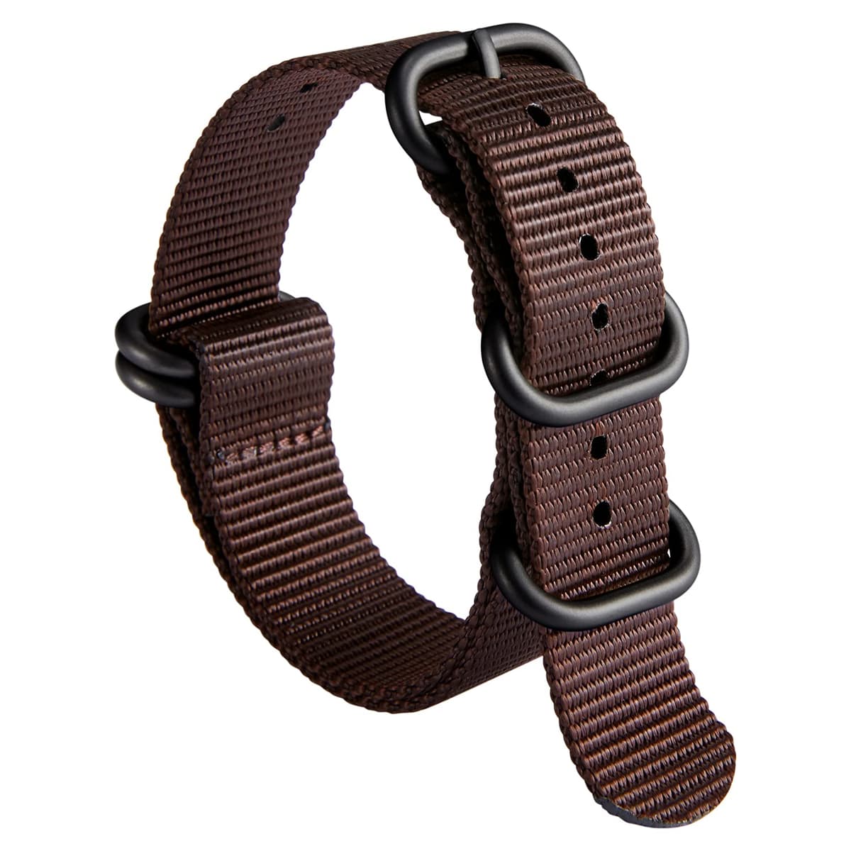 BINLUN Correa de Reloj de Nylon Military G10 Ballistic Nailon Bandas Multicolor para Hombres Mujeres 18mm 19mm 20mm 21mm 22mm 23mm 24mm con Hebilla de Acero Inoxidable Plateado/Negro — view 24