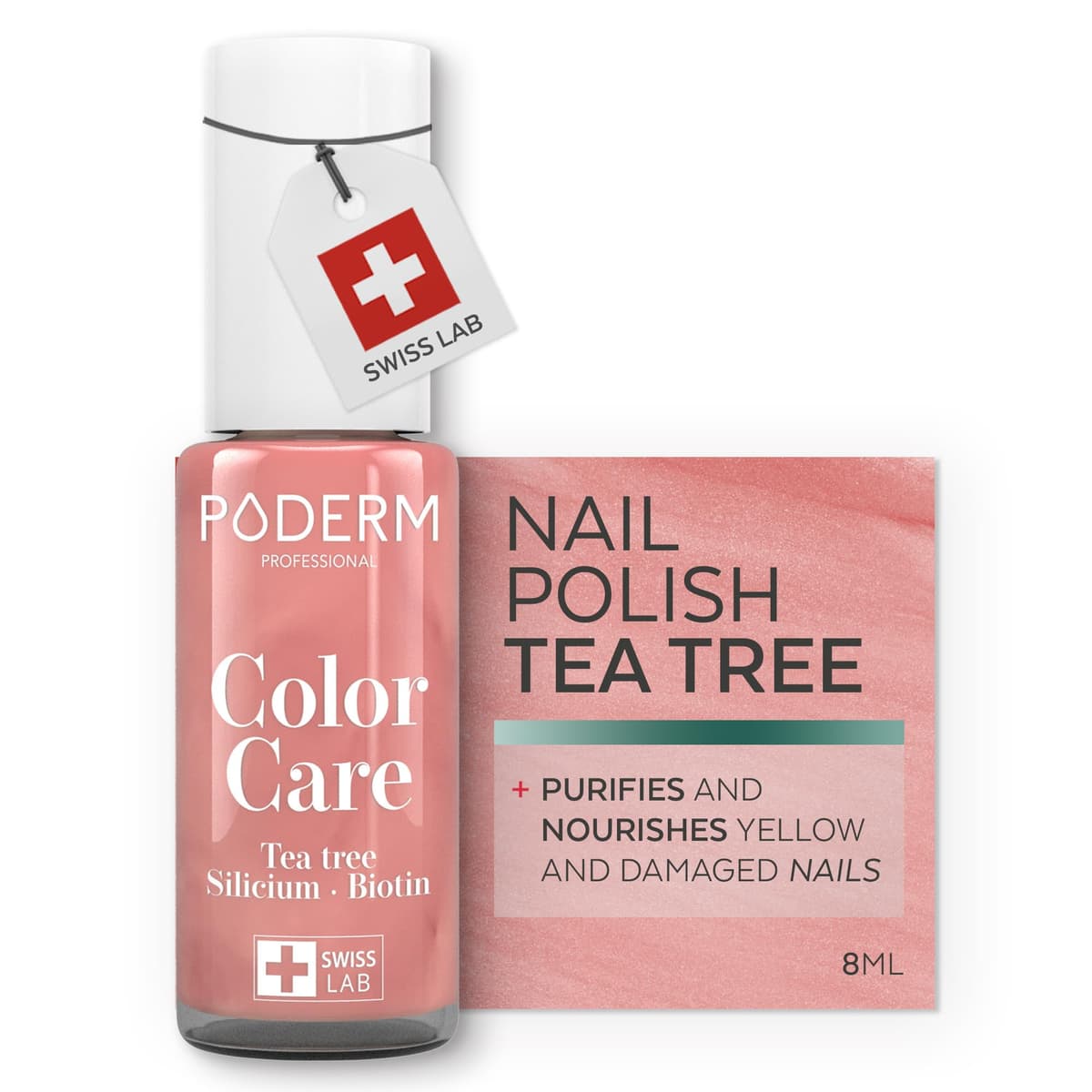 PODERM Nail Care Polish with Tea Tree - Rosewood | Swiss Lab - 8ML | Enriched with Tea Tree, Silicon & Biotin | Purifies, Clarifies & Nourishes Yellow Nails | Created by a Podiatrist — view 30