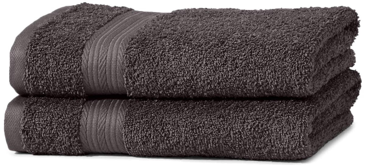 Amazon Basics Juego Toallas Baño Completo 100% Algodón 2 Toallas Baño + 2 Mano, Negro, Pack 4 Unidades — view 9