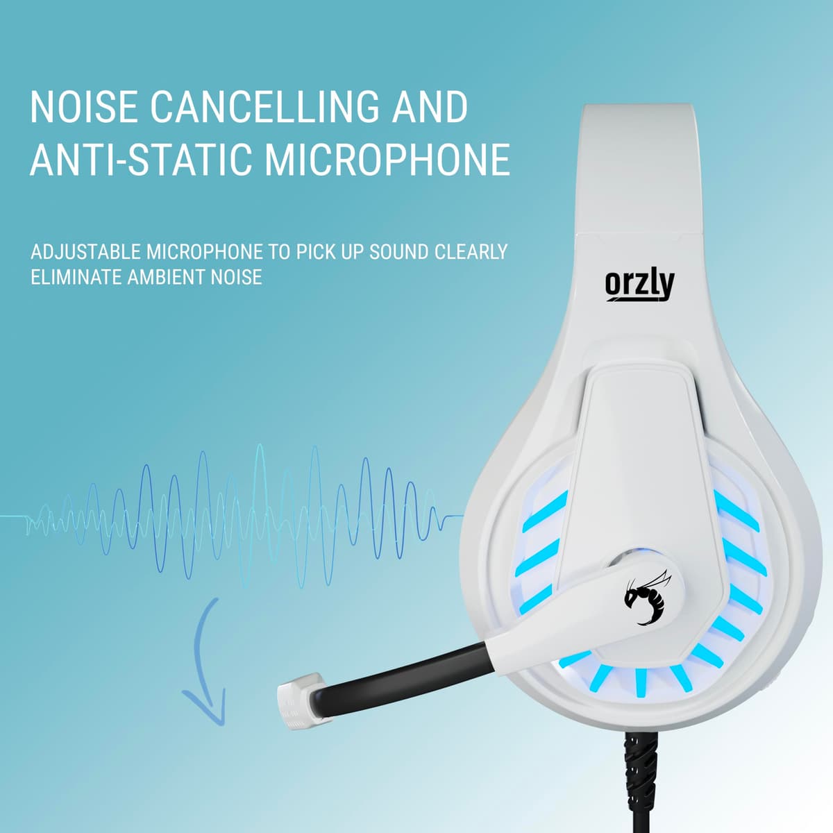 Orzly Gaming Headset for PC and Gaming Consoles compatible with PS5, PS4, XBOX SERIES X | S, XBOX ONE, Nintendo Switch & Steam Deck with noise cancelling mic - RXH-30 Siberia Edition — view 3