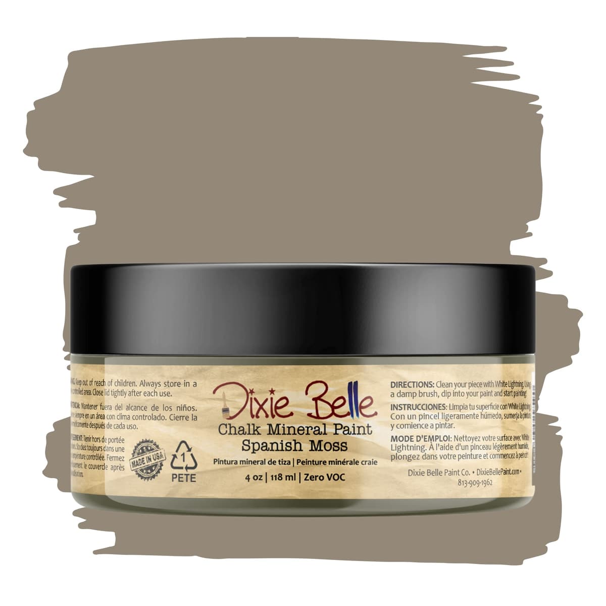 Dixie Belle Paint Company Chalk Finish Furniture Paint - Caviar (32oz) - Matte Black Chic Chalk Mineral DIY Furniture Paint — view 366