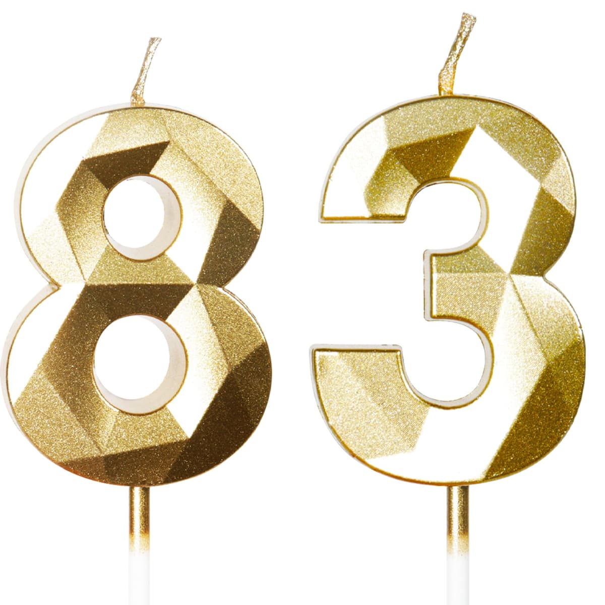 Yiran 50th Birthday Candles, Gold Number 50 Happy Birthday Candles, Cake Topper Decorations for Birthday Party, Wedding Anniversary Celebration Supply — view 252