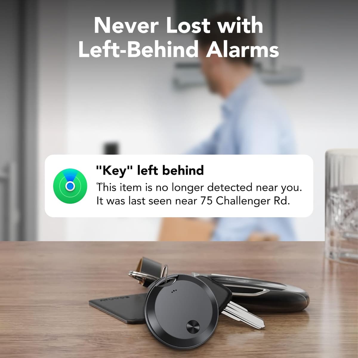Air Tracker Tags-4 Pack: Smart Bluetooth Tracker, Item Finder Works with Apple Find My (iOS Only) App, Trakcer Tag Locator for Keys, Luggage, Satchel, Backpack etc. (Not for Android Devices) — view 5
