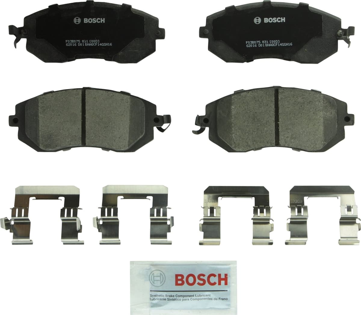 Bosch BC914 QuietCast Premium Ceramic Disc Brake Pad Set For: Acura ILX; Honda Accord, Civic, CR-V, Element, Fit, Front — view 98