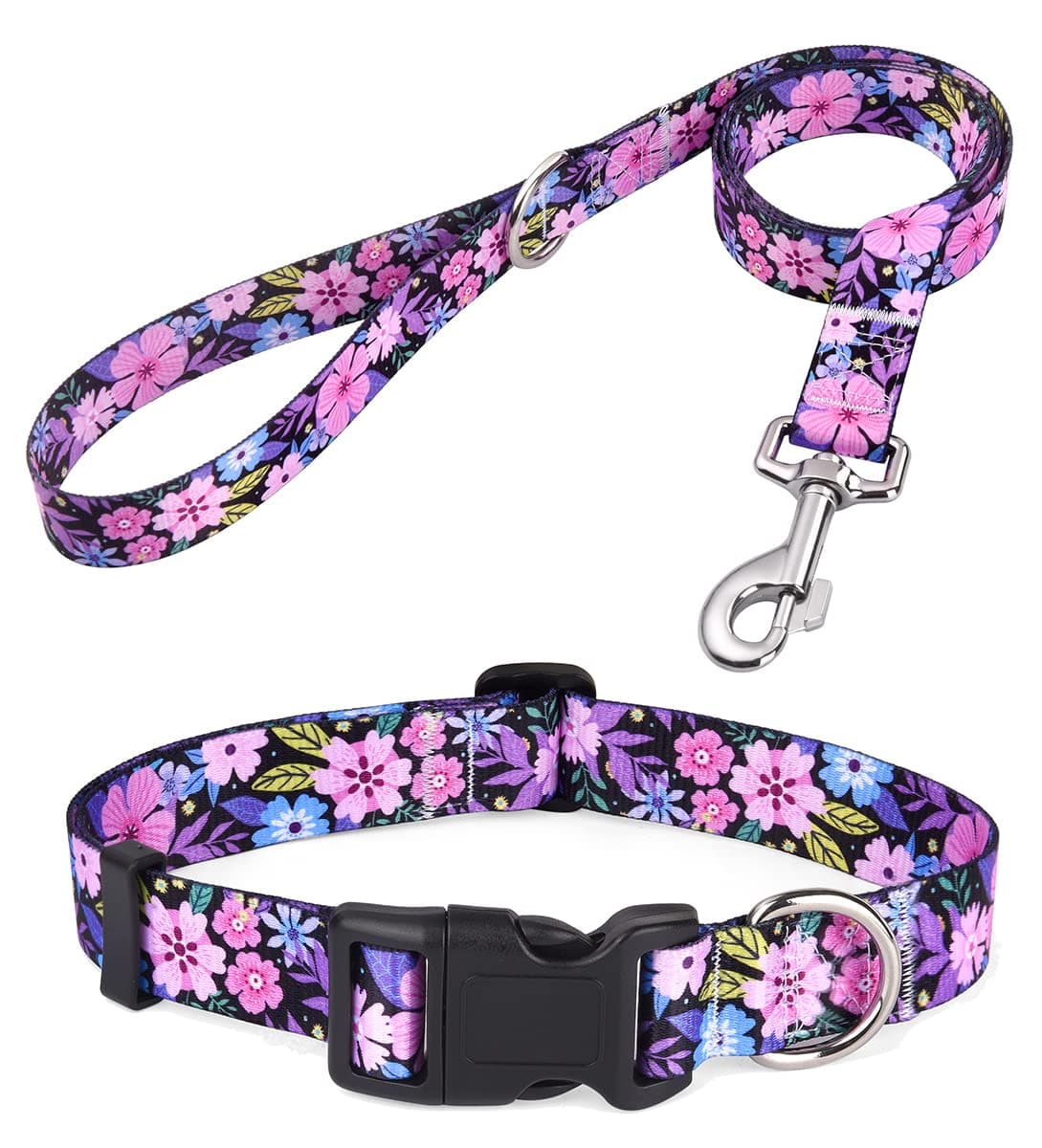 Mihqy Dog Collar for Small Dogs, Cute Small Medium Large Dog Pet Collar, with Floral Patterns, Soft Adjustable for Boy Girl Female Male Puppy Dog Collar(Floral Pink,S) — view 24