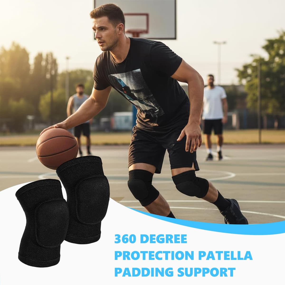 Rodilleras Voleibol, Rodilleras Deportivas Unisex, Rodillera Elásticas Antideslizantes, Esponja Gruesa, para Danza, fútbol, Voleibol, Baloncesto, Yoga, Patinaje — view 5