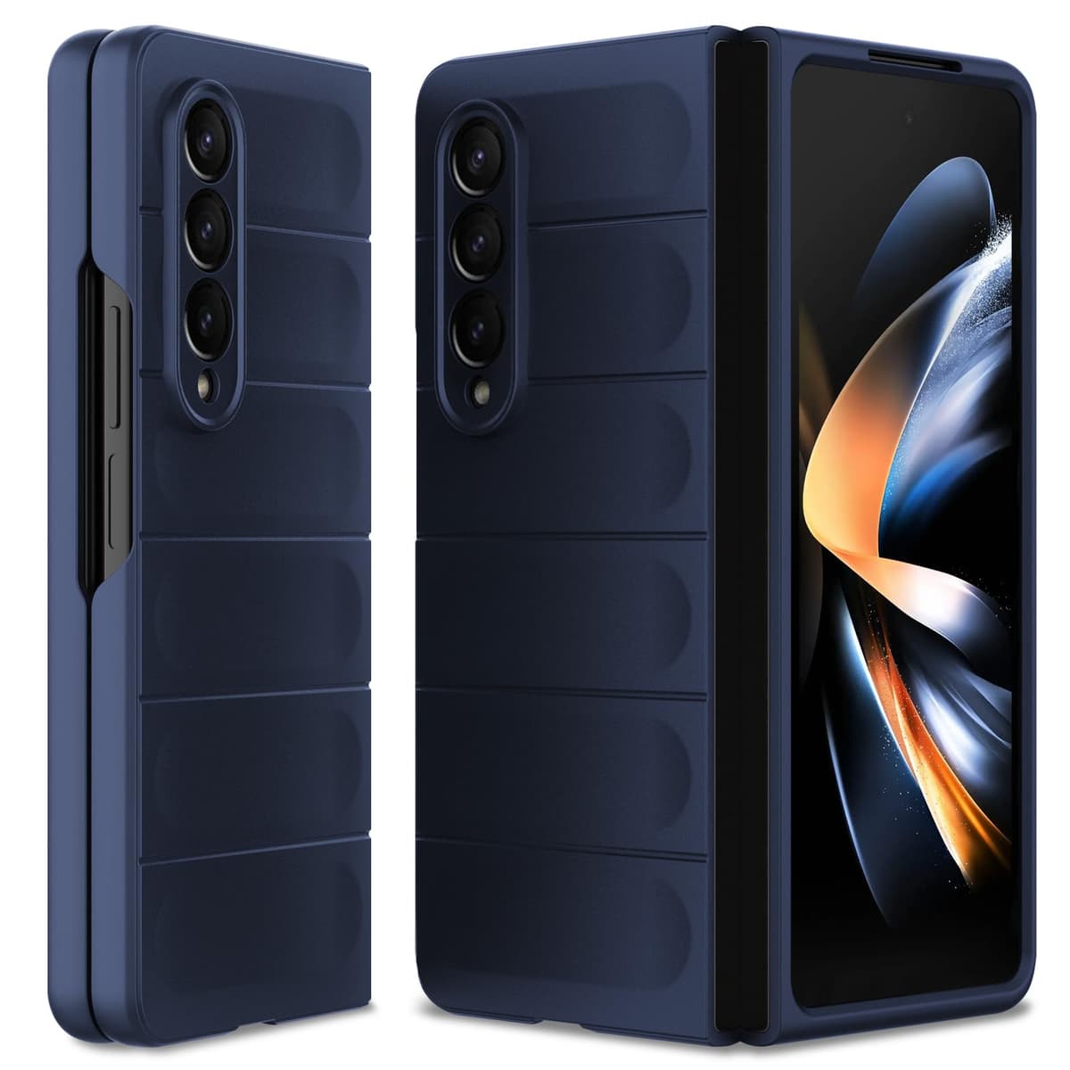 Case for Samsung Galaxy Z Fold 4, Hard PC Slim Fit Bumper Case, Anti-Scratch Shockproof Protective Phone Cover, Blue