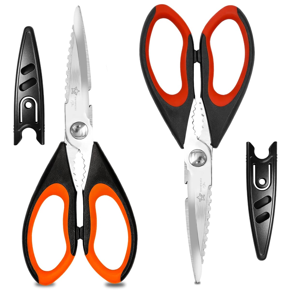 Magnificent Kitchen Scissor, Heavy Duty Scissors for Kitchen Use with Safety Cover & Soft Grip & Multi-Functional Utility Scissors, Shears for Meat Poultry Herbs Cutting, Bottle Jar Opener — view 7