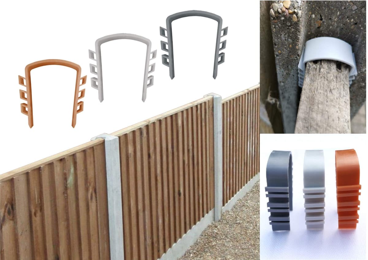 12 Pcs Fence Panels Noise Stoppers – Garden Fence Wind Anti-Rattling Clips – Durable Plastic Wedges for Concrete Slotted Posts – Easy Installation (Dark Grey) — view 3