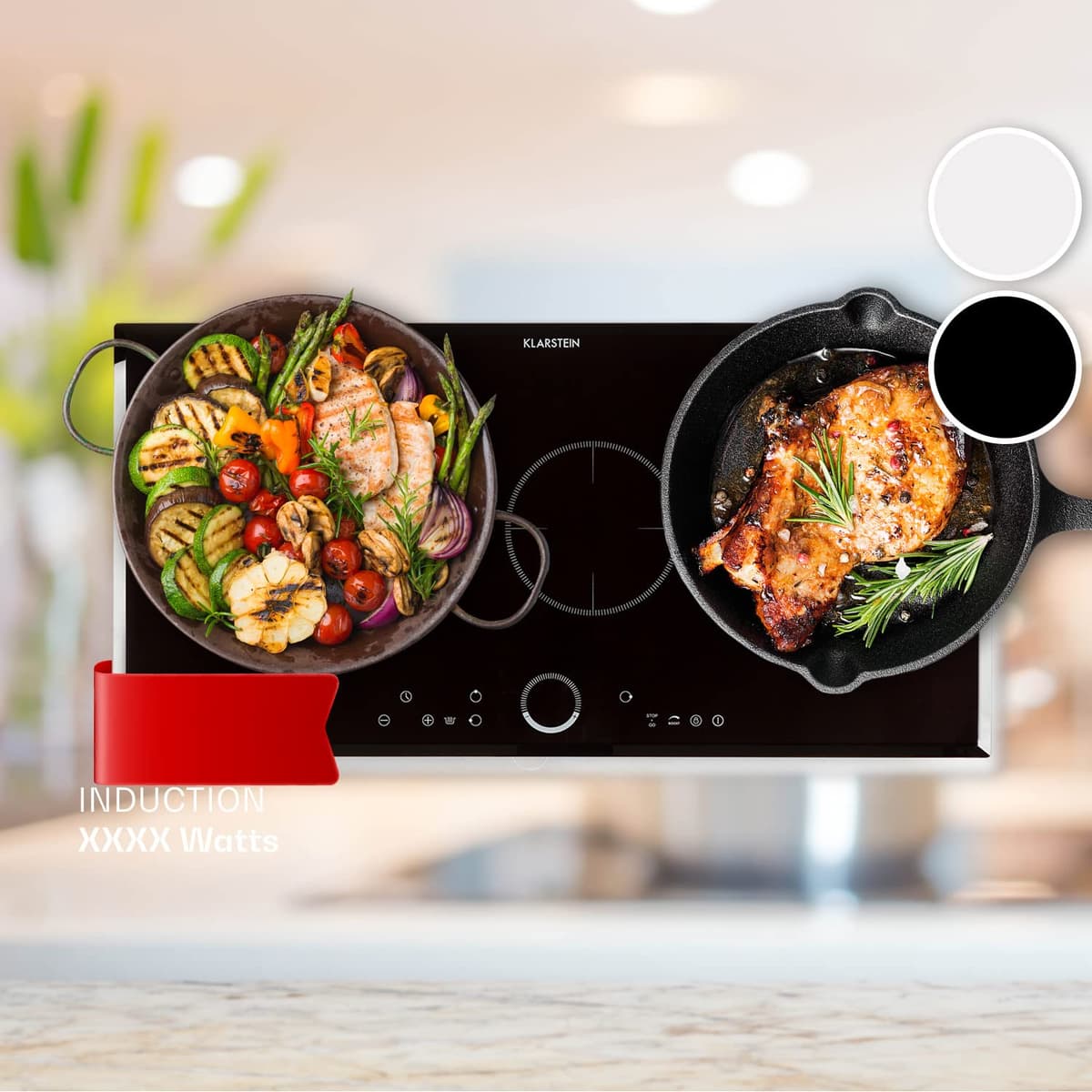 Klarstein Induction Hob, 9300W Electric Hobs Induction Cooker, 5 Ring Electric Pan Hob, Built-In Table Top Cookers w/ 5 Hobs, Touch Control, Inductions Heater Cooktops, Hot Plates for Cooking — view 11