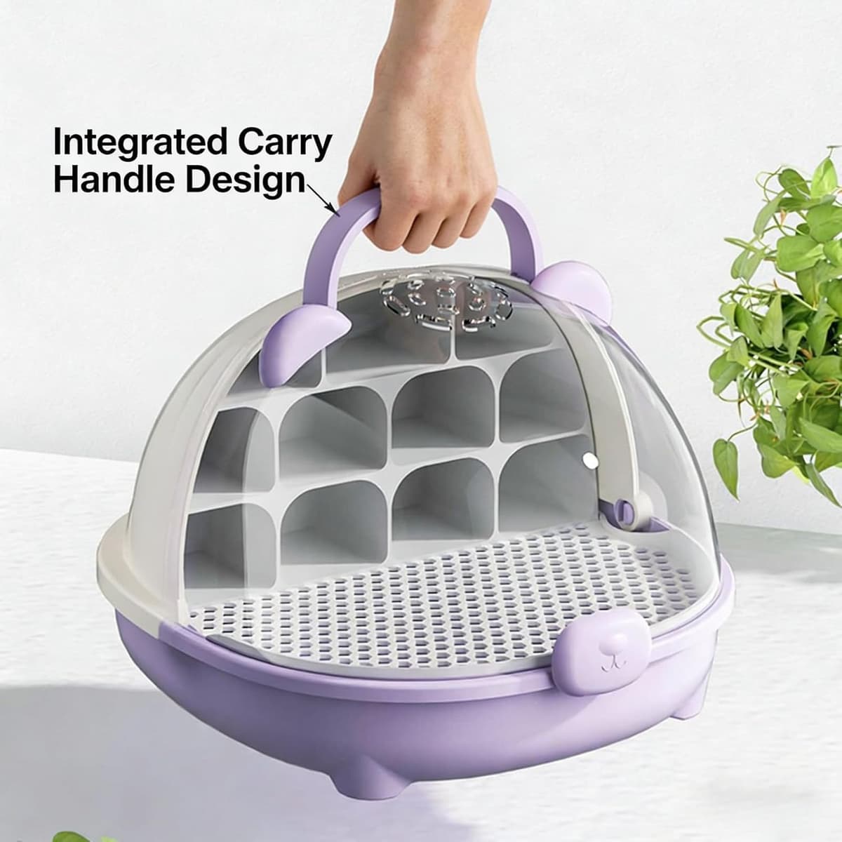 Caja de Crecimiento de Gusanos de Seda, cápsula Espacial para la cría de Gusanos de Seda, Jaula de hábitat Animal, Tanque de Reptiles, Caja de alimentación Transparente portátil con asa (Amarillo) — view 5