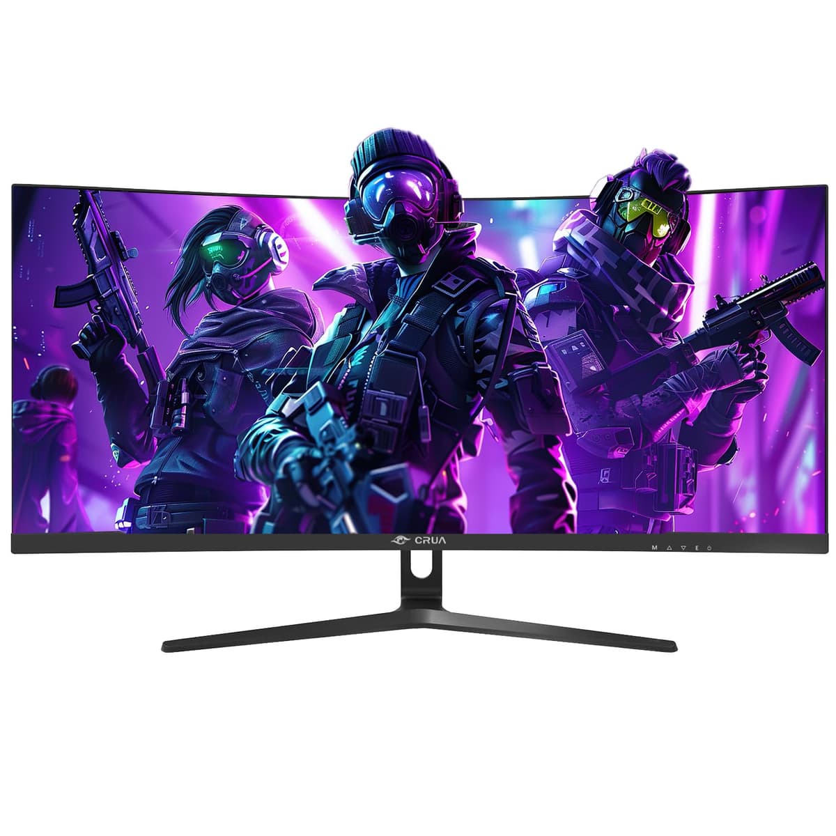 CRUA 30 Inch Curved Gaming Monitor, Ultra-Wide WFHD 2560×1080, 200Hz/144Hz, 0.5ms, 1500R VA Panel, 120% sRGB, AMD FreeSync, HDMI & DP, Wall Mountable, Eye Care, PC Monitor for Gaming & Office - Black — view 4