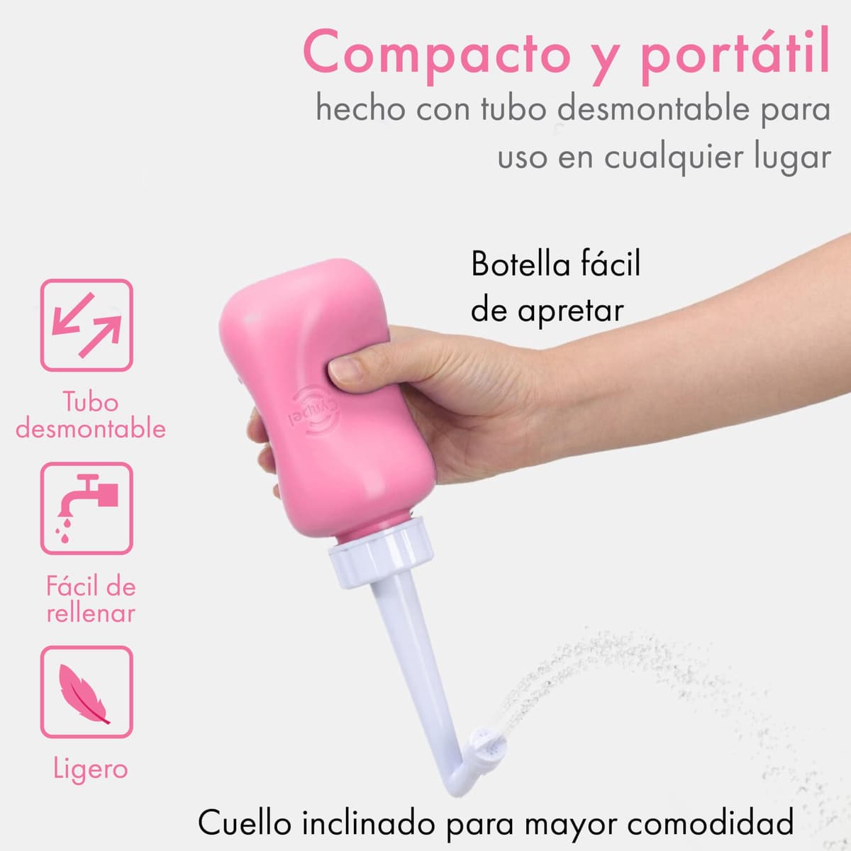 Cynpel Botella Perineal Postparto - Bidet Portatil de 350 ml para Mujeres - Botella Lavado Perineal Postparto para Maternidad - Peri Bottle Rosa — view 4