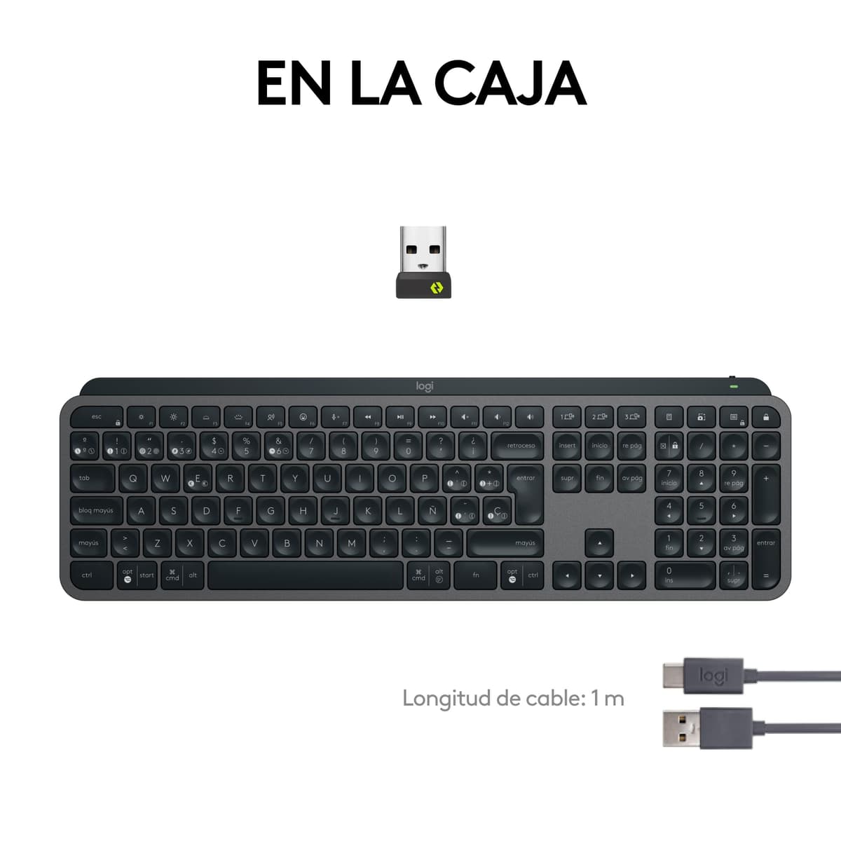 Logitech MX Keys S Wireless Keyboard, Low Profile, Precise Silent Writing, Programmable Keys, Lighting, Bluetooth, USB C Char — view 10