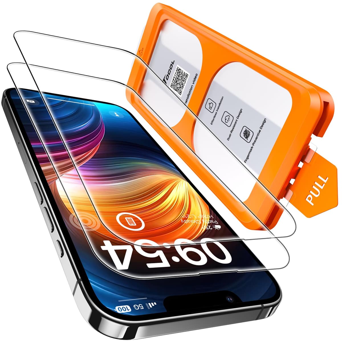 TOCOL Protector Pantalla para iPhone 17 Pro Max, Alineación Automática para Una Instalación Rápida, Cristal Templado de Dureza 9H Inastillable, HD Transparente, 2 Piezas — view 33