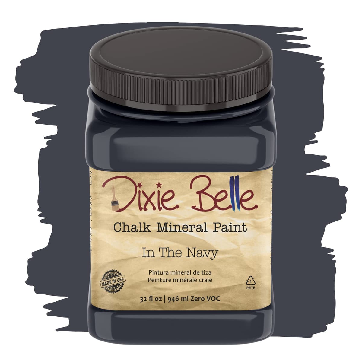 Dixie Belle Paint Company Chalk Finish Furniture Paint - Caviar (32oz) - Matte Black Chic Chalk Mineral DIY Furniture Paint — view 183